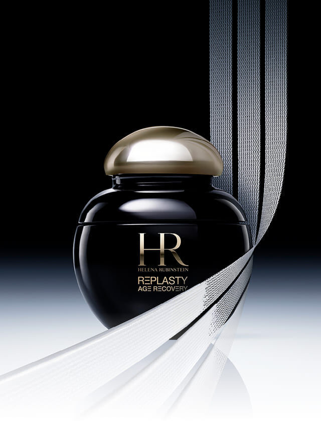 Helena Rubinstein Replasty Age Recovery Eye & Face Contour Concentrate dans un pot noir elegant avec un capot dore.